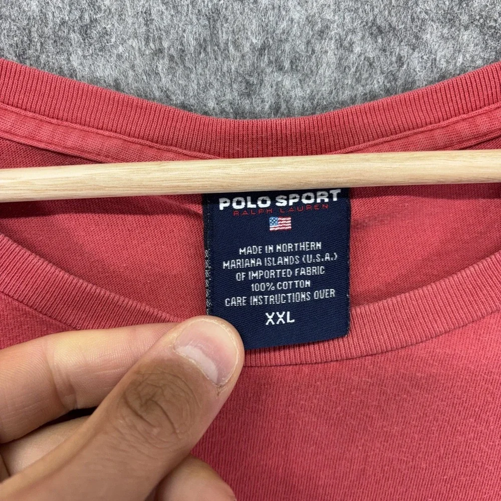 Vintage Team Polo Ralph Lauren Sport T-Shirt Men's XXL 2XL Red 67 1967 90s USA